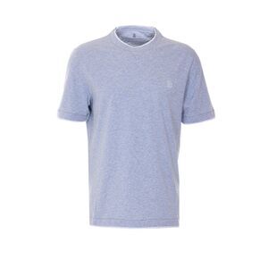 Brunello Cucinelli Men Faux Layering And Logo T-Shirt